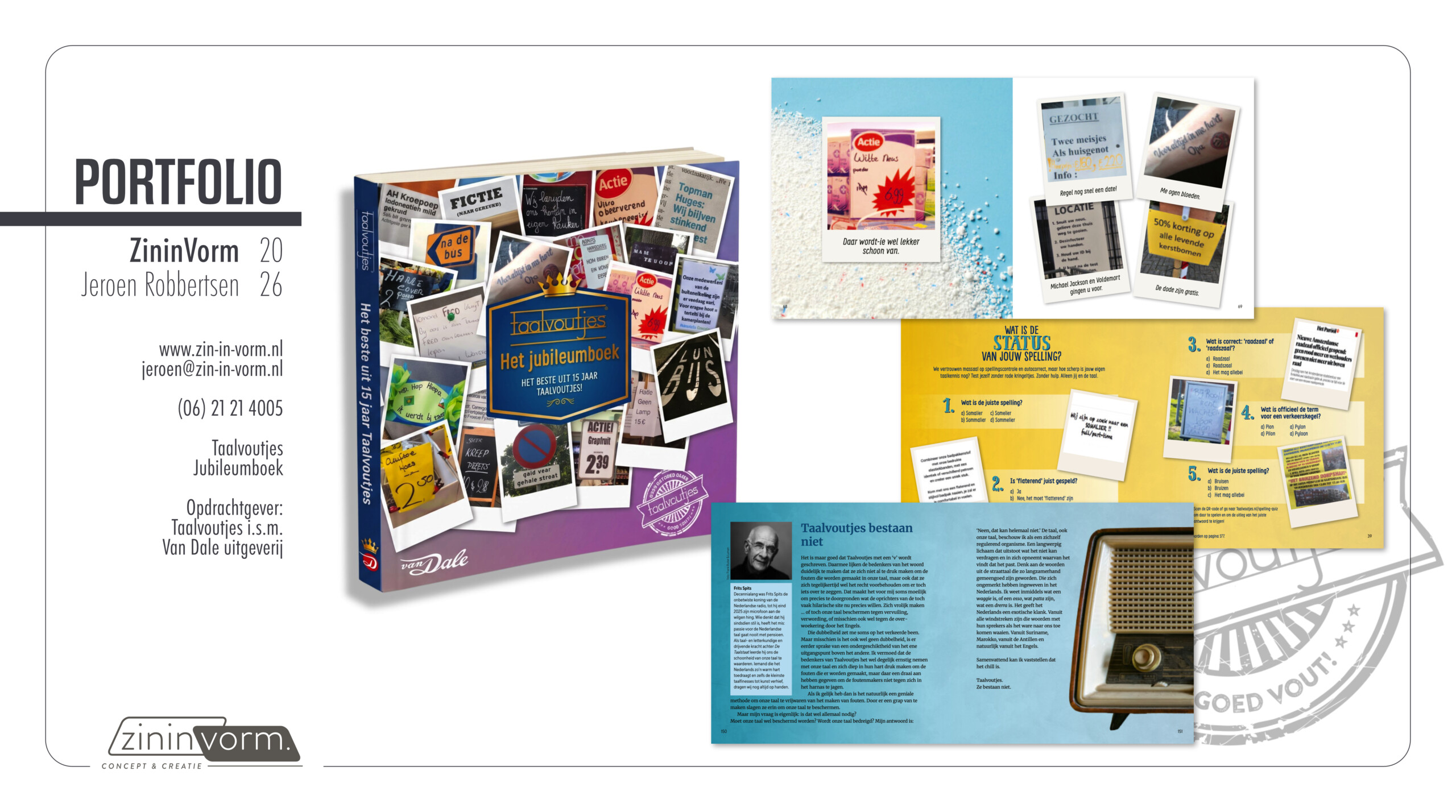 ZininVorm_portfolio_Taalvoutjes_jubileumboek